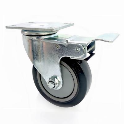 China Swivel With Brake Best Price 100kg Loading Capacity PU Caster en venta