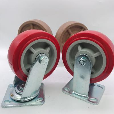 중국 6 Inch Rigid Industrial Heavy Duty PU Caster Wheel Polyurethane Material 판매용