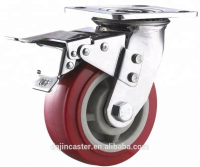 중국 Top Quality Manufacturer Caster Agility, Shock Absorbing And Durability Industry Swivel With Brake And Straight Locking Heavy Duty Caster 판매용