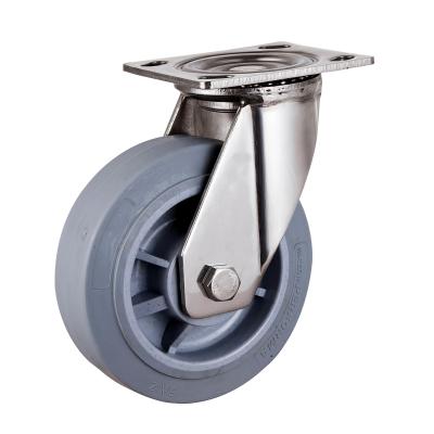 중국 Rustproof Industrial Hotels TPR Heavy Duty Stainless Steel Caster Wheels 판매용