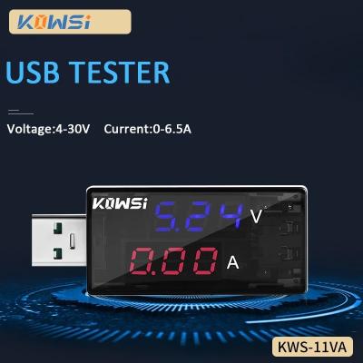 China - KWS-11VA USB Charger Voltmeter Ammeter Battery Current Capacity Tester Mobile Tester 4-30V 6.5A Voltage Meter Power Detector for sale