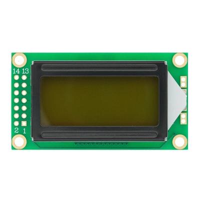 China - 8 x 2 LCD Module 0802 Character Display Screen Blue / Yellow Green for sale