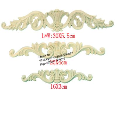 China Widely used for decorating walls furniture wood carving flower applique carved wood onlay for sale