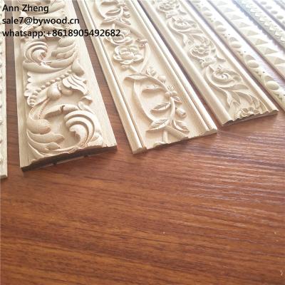 China Home Decoration Decorative Wood Trim Carved Embossed Wood Molding Carving Wood Moldings for sale