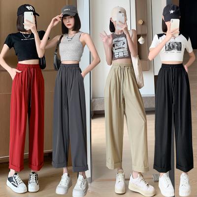 China New Summer New Summer Anti-Wrinkle Thin Waist Style High Waist American Straight Casual Plus Size Loose Dots Trousers Pants Women New for sale