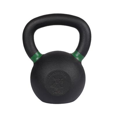 China New Hot Selling Universal Coated Cast Iron Kettlebell 6kg Kettlebell Black Handle Kettlebell for sale