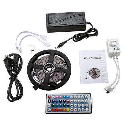 China IR 44keys IP20 12V 5m Flexible Wireless Remote Control Kit 44 Keys Flexible IR Controller 15Watt 150leds RGB SMD LED Strip Lights for sale