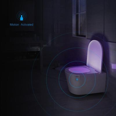 China UV Disinfection 16 Color Changing Smart LED Toilet Bowl Night Lamp PIR Motion Sensor Toilet Seat Night Light for sale