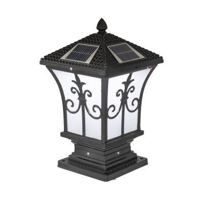 China Residential Metal Post Post Garden Light Solar Fence Light Solar Gas Classic Led Outdoor Solar Lights for sale