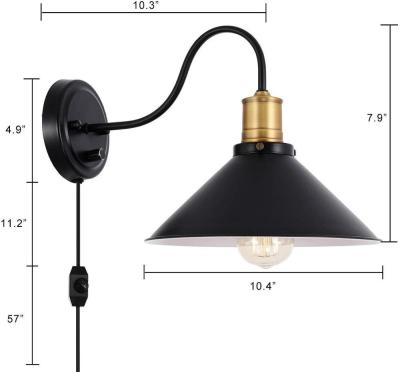 China E27 Retro Novelty Modern Novelty Iron Wall Lamp Bar Restaurant Black LED Decorative Lamp for sale