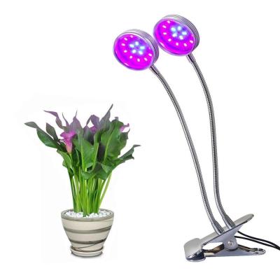 China Aluminum With Adapter Dimmable Head Table Double Clip 18W 40 LEDs Round LED Plant Lights Green Grow Lamps for sale