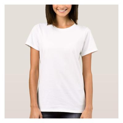 China White Basic Tee Anti-Pilling Short Sleeve Crewneck Women's Simple White T-Shirt Sales for sale