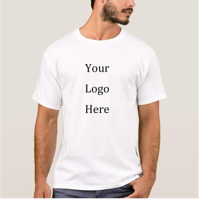 China Wholesale anti-pilling men's blank crew neck design printed logo short sleeve white t-shirt. for sale