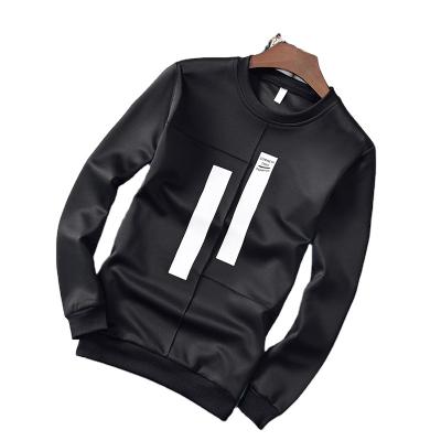 China Fashion Contrast Plain Slim Color Men's Pullover Long Sleeve Anti-pilling Printed Crewneck Sweatshirt Custom Made for sale