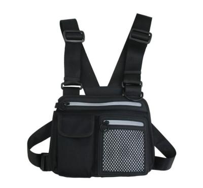 China Canva Reflective Function Machining Bag Men's Vest Bag Men's and Women's Tactical Chest Bag for sale