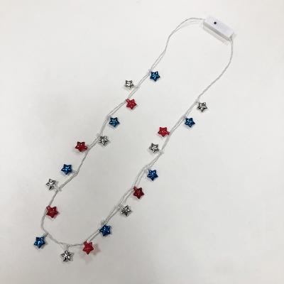 China Lasting Hot Sale LED Star Flash Necklace Mardi Gras Party Glowing Ornaments for sale