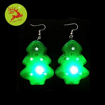 China Fast Flashing LED Christmas Holiday Light Up Flashing Tree Dangle Earring for sale