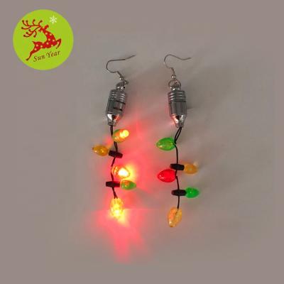 China Christmas Party Favor LED Small Light Bulb String Fast Flashing Earring for sale