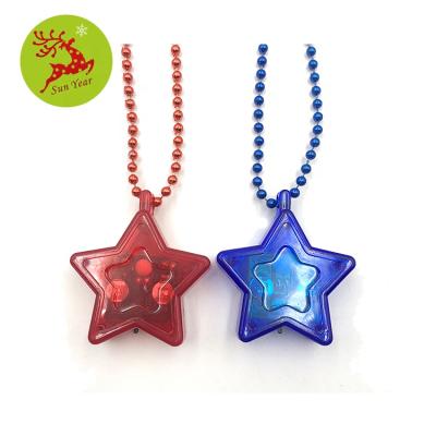 China American 4th of July Decorations Fast Flashing LED Necklace Lighhted Necklace Beads Flashing Necklace for Independence Day for sale