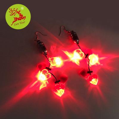 China Decoration Valentine's Day Light Led Small Heart Earring For Gift for sale