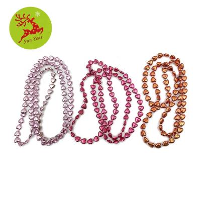 China CLASSIC Valentine's Holiday Decoration Heart Shape String Plastic Beads Necklace for sale