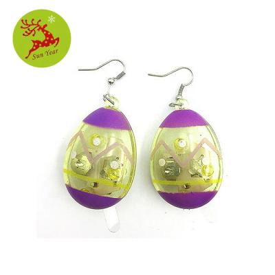 China Easter Fast Flashing Holiday Party Favor LED Light Up Egg Flashing Earring for sale