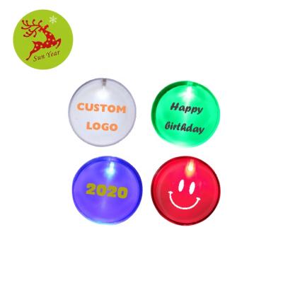 China Custom led flashing logo led acrylic flashing light badge pin for promotion for sale