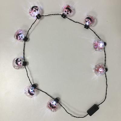 China New Year Decorations New Year Party Decoration Flashing Light Pumpkin LED Bulb Necklace for sale