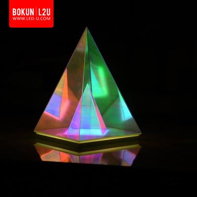 China New Year's Modern BK Mini Personalized Table Dimmable Triangle Color Changing Crystal Acrylic Plug In Club 3D LED Night Lamp Night Light for sale