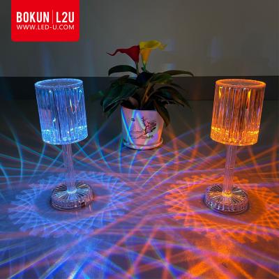 China BOKUN Design Desk Table Lamp Wireless Modern Acrylic Glass Rechargeable Smart RGB Battery Hotel LED Desk Lamp in Shenzhen for sale