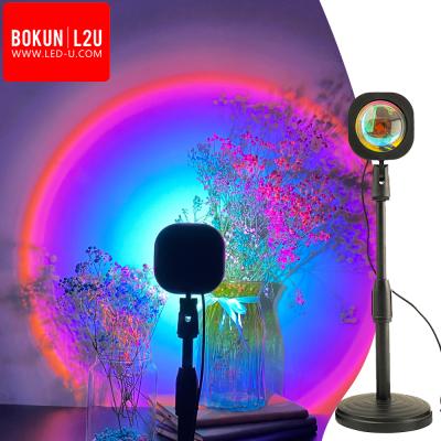 China BOKUN Modern Background LED Light Floor Lamps Rainbow Light For Decoration Rainbow Lamp Sunset Lamp for sale