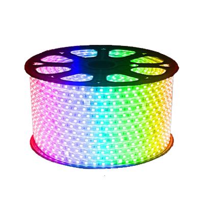 China Garden BOKUN Luz LED Light Source SMD5050 Flexible High Voltage Constant Current RGB LED Strip Light 100m Waterproof 220V 100M Roll for sale