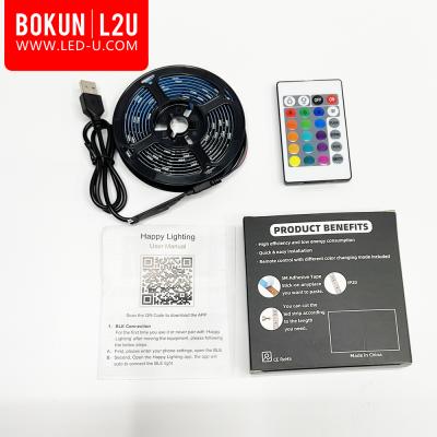 China IP IP20 65 Waterproof 1m 2m Flexible BOKUN Theme Park Strip Lights 24key IR Light Control 30LED/M 5V USB TV LED RGB SMD5050 LED 3m 5m for sale