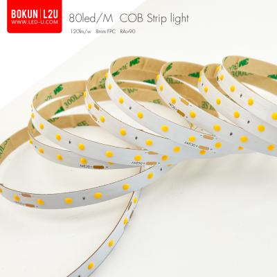 China BOKUN 80LED/M COB LED Strip Light COB Strip Light INDOOR Narrow COB Strip Light CRI90 DC24V High Level for sale