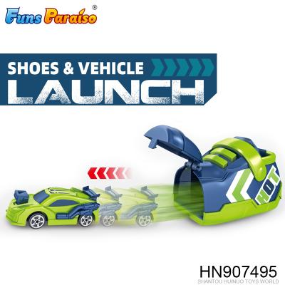 China Promotional Mini Hobby Toy Plasti Ejection Running Shoes Toys Launch Storage Toy Car HN907495 for sale