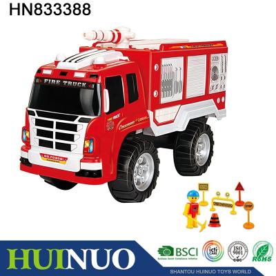 China Cheap Toy Plastic Kids Rescue Big Fire Plastic Sliding Toy Fire Truck HN833388 for sale