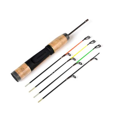 China Fishking EVA Wooden Like Handle Ice Glass Fishing Rod 4 in 1 Outdoor Portable Sports Equipment Ice Fishing Rod for sale