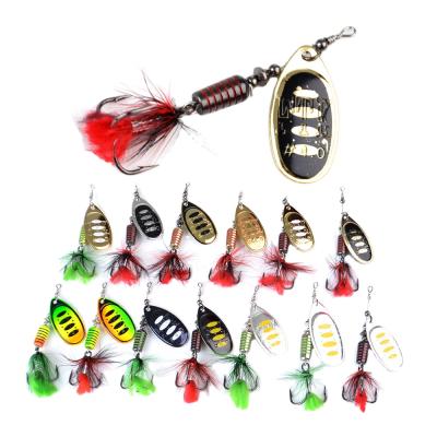 China wholesale ready 1Pcs FTK-SYN Boat Bait High Quality Copper Fishing Trout Bass Fishing Lures Spinner Hook Spoon Lures for sale