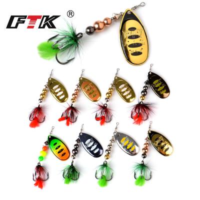 China FTK Fishing Hard Lure Spinner Groundbaits Fishing Spoon Trout Metal Lure For Bass Salmon Catfish FTK-BALL for sale