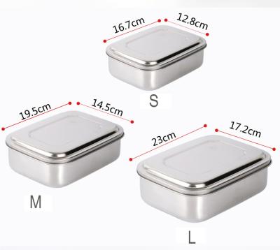 China Leak-proof metal stainless steel cabin lunch box stainless steel viable lunch box for sale