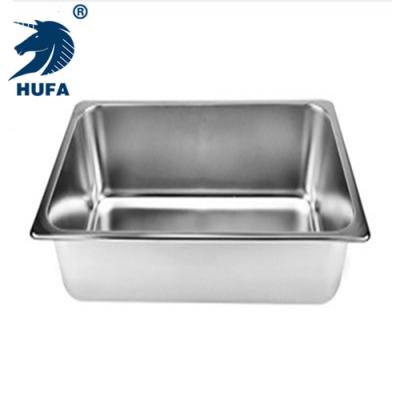 China Acceptable Logo American Style Customized Stainless Steel 201 1/1 10cm Depth Reusable GastronomSafe Metal Food Container Stainless Steel GN Pan for sale