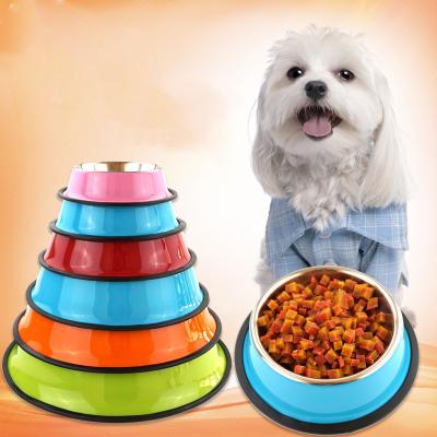 China Stocked Color Stainless Steel Paint Stainless Steel Water Basin Pet Basin Pet Bowl for sale