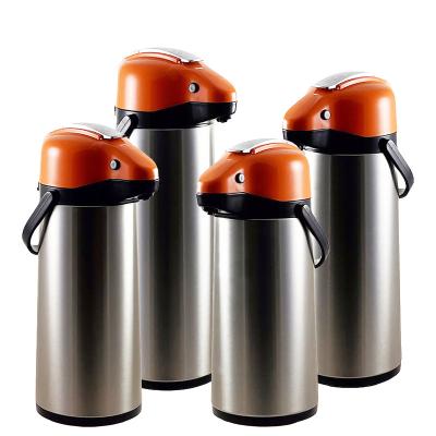 China PORTABLE Stainless Steel Flask Airpot Termos Compressor Coffee Airpot Vacuum Tea Flask GLASS with Lever Lid 1.9L/2.2L/2.5L/3.0L for sale