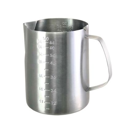 China Coffee Measuring Latte WITH Stainless Steel 600ml/1000ml/1500ml/2000ml MEASUREMENT SCALE Jug Frothing Pitcher 20oz 32 50 64 oz for sale