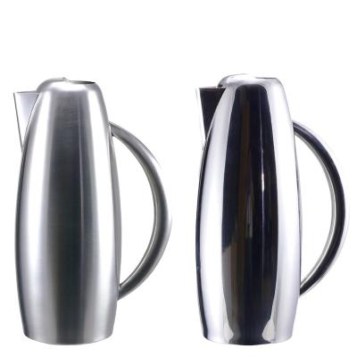 China WITH ICE GUARD 2L / 68 oz oz Stainless Steel Ice Water Tea Pitcher Juice Jug with SWIPE Ice Guard and MIRROR for sale