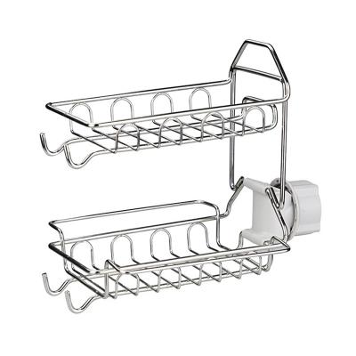 China Durable Super Strong Stainless Steel Sponge Rack For Kitchen Sink Strainer Basket for sale