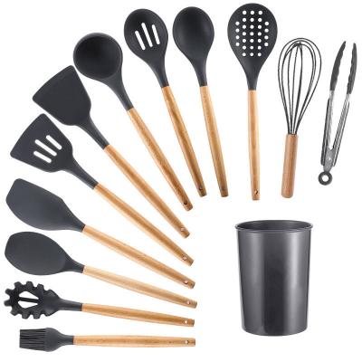 China Amazon Hot Stocked 12pcs Silicone Kitchenware Sets Cookware Sets for sale