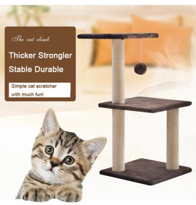 China Cats Kitten Plush Sisal Scratch Pole Cat Toys Scratcher EASYPLUS Cat Scratching Post Cat Interactive for sale