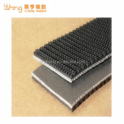 China High quality fabric and rubber made in China patterned conveyor belt, rough top rubber belt conveyor for fragile or easily deformed goods for sale