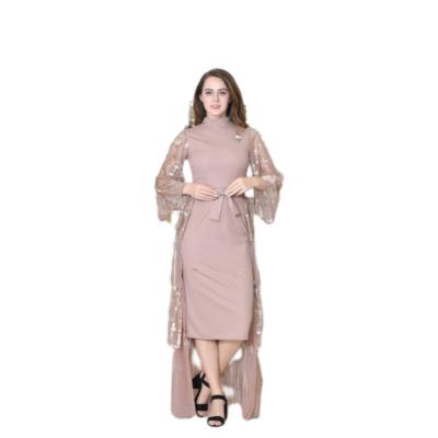 China Newest Sleeves D0005 Breathable Muslim Ruffled Solid Modest Skirt Banquet Party Dress Dubai Saudi Middle East Asia Wear Designs for sale